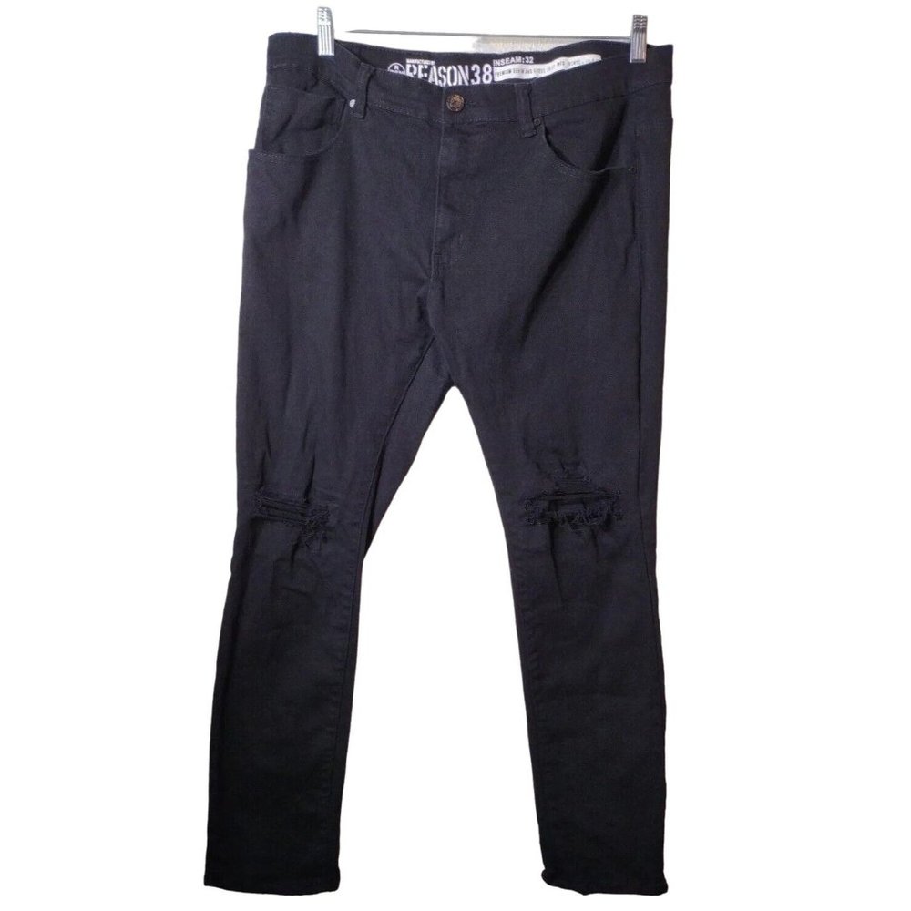 Reason Jeans Mens 38x31 Distressed Grunge Streetwear Saturday Goth New York